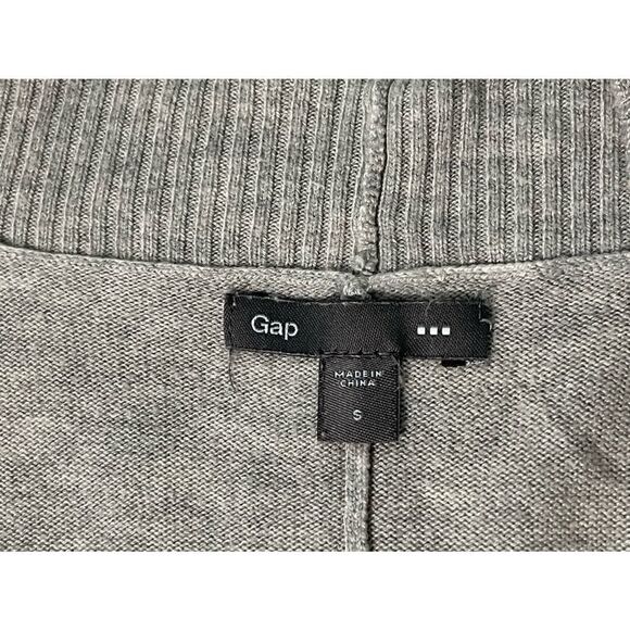 GAP Open Front Cardigan with Roll Snap Sleeves Gray S‎ - Picture 2 of 5